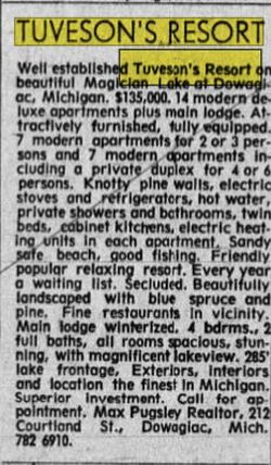 Tuvesons Resort - July 1965 For Sale